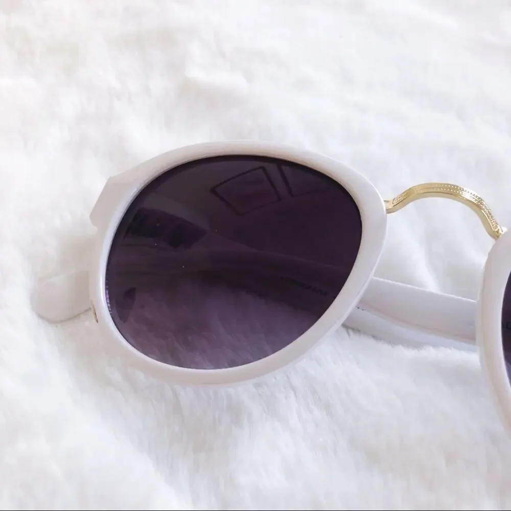Mya White Round Fashion Sunglasses